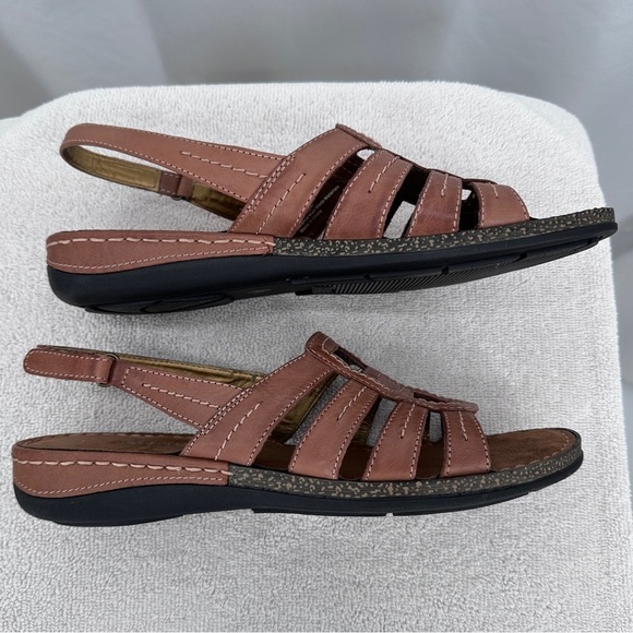 Studio Works Women's Patty Sandals 9.5 Antique Tan Hook & Loop Closure New - Picture 5 of 8